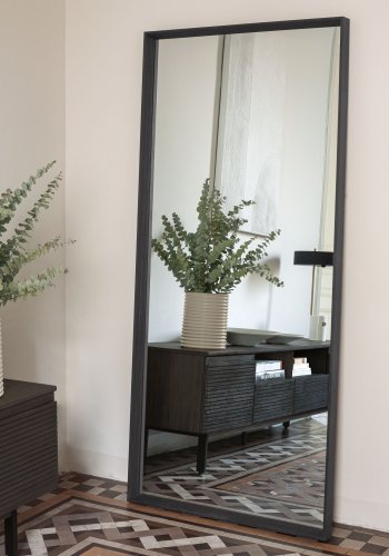 KAVE HOME Nerina veggspeil, rektangulrt, m. smal ramme - mrk eikefiner (80x180)