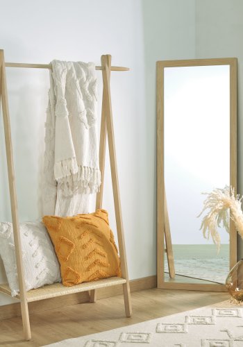 KAVE HOME Wilany veggspeil, rektangulrt - speilglass og naturlig MDF (52,5x152,5)