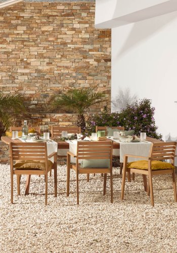 KAVE HOME Hanzel hagebord, med uttrekk - naturlig eukalyptustre (183(240)x100)