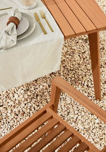 KAVE HOME Hanzel hagebord, med uttrekk - naturlig eukalyptustre (183(240)x100)