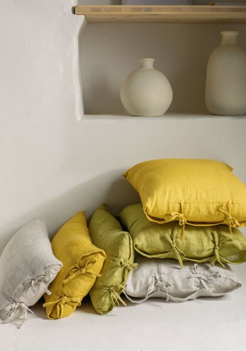 KAVE HOME Tazu putetrekk, rektangulrt - grnt lin (30x50)