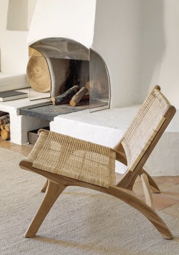 KAVE HOME Beida lenestol lenestol - naturlig rotting og teak