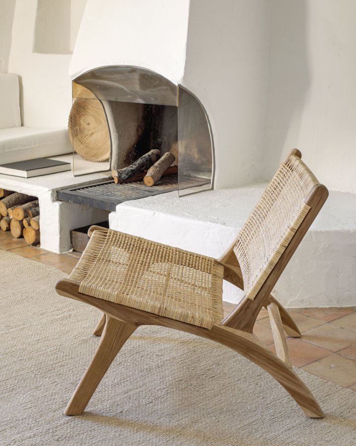 KAVE HOME Beida lenestol lenestol - naturlig rotting og teak