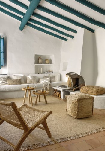 KAVE HOME Beida lenestol lenestol - naturlig rotting og teak