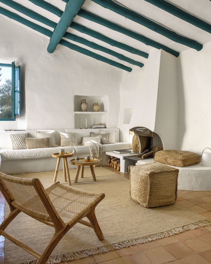 KAVE HOME Glenda rundt salongbord i solid teak,  55 cm