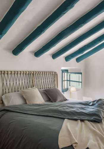 KAVE HOME Aberash hodegjerde - naturlig mindi-tre og gr snor (for 160 cm senger)