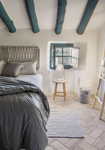 KAVE HOME Aberash hodegjerde - naturlig mindi-tre og gr snor (for 160 cm senger)