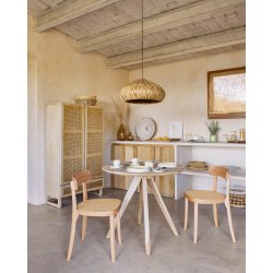 KAVE HOME Roman spisebordsstol - natur rattan, askefiner og bg