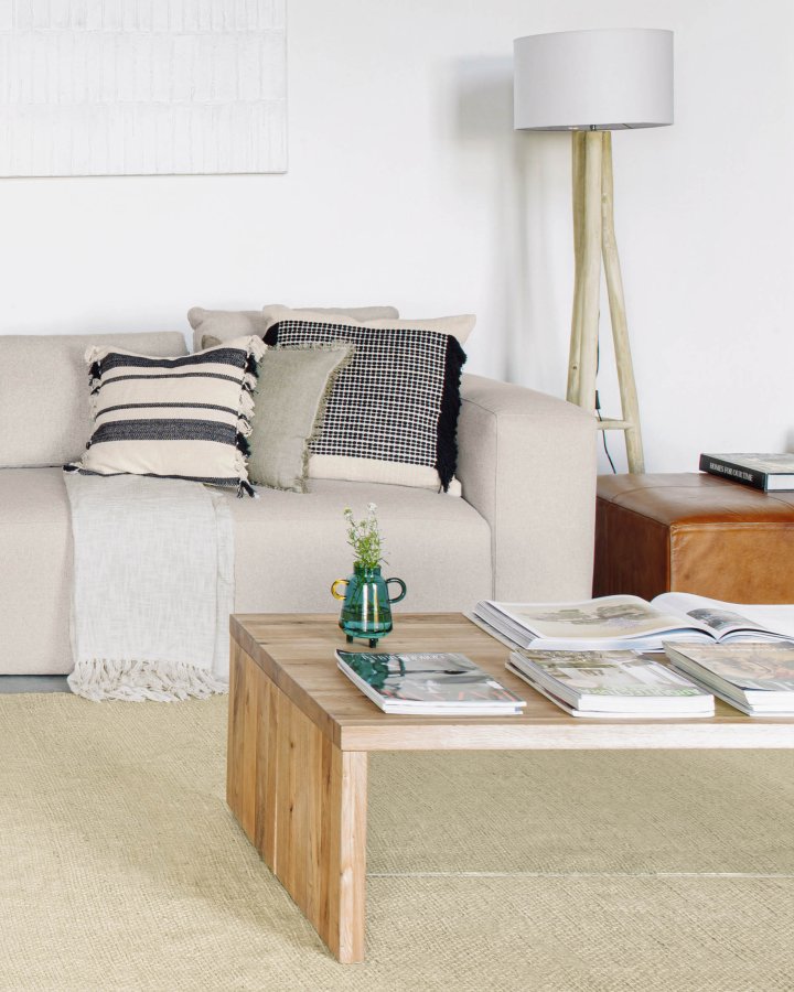 KAVE HOME Tulsi salongbord, rektangulrt - naturlig eik og klart glass (120x70)