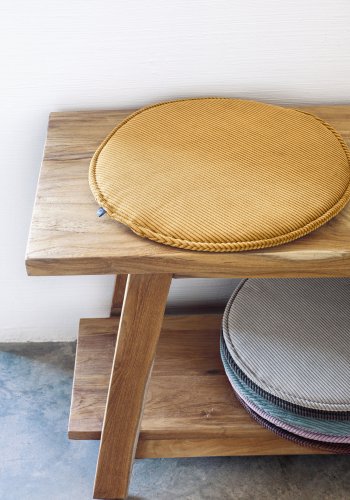 KAVE HOME Sora stolpute - sennepsgul flyelsstoff (35)