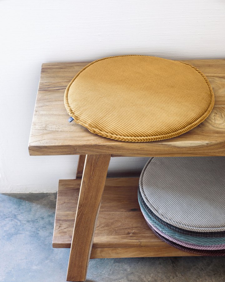 KAVE HOME Sora stolpute - sennepsgul flyelsstoff (35)