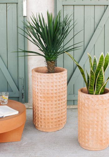 KAVE HOME Celi blomsterpotte, rund - naturlig terrakotta (sett m. 2) ( 25/34)