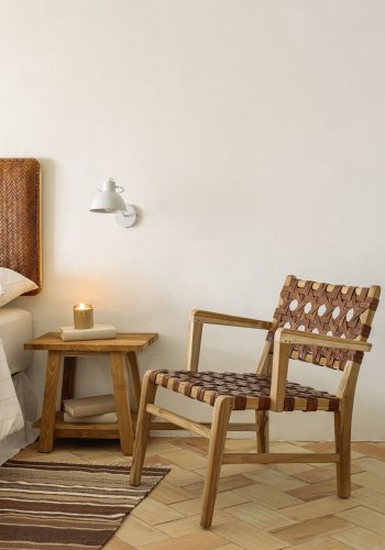 KAVE HOME Safara solid resirkulert teak fotskammel 50 x 32 cm