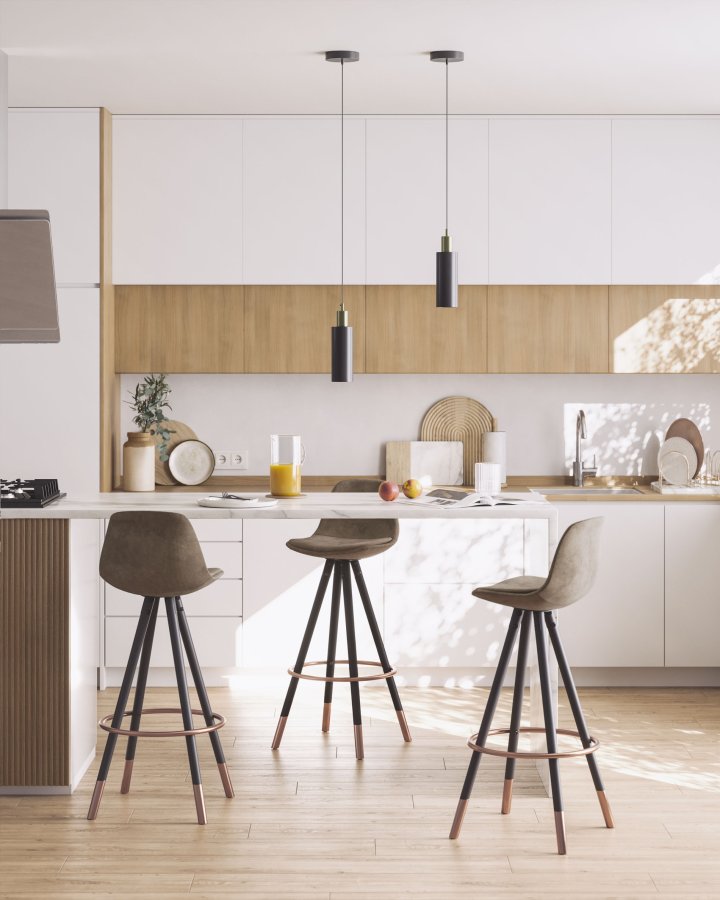 KAVE HOME Brun barkrakk med lameller, hyde 75 cm