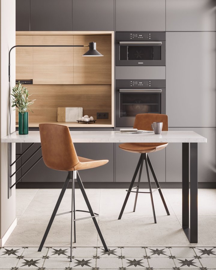 KAVE HOME Aria vegglampe i stl med sort finish