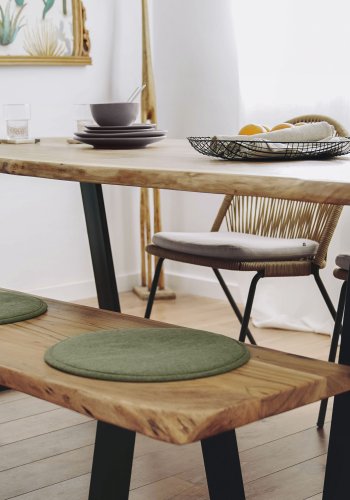 KAVE HOME stolpute i silke, rund - grnt stoff (35)