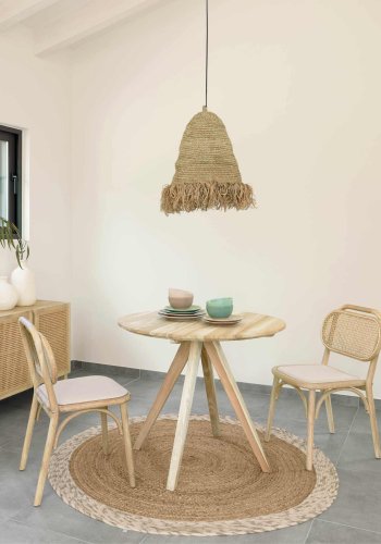 KAVE HOME Doriane spisestuestol - naturlig rotting, stoff og eik