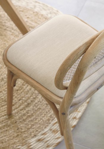 KAVE HOME Doriane spisestuestol - naturlig rotting, stoff og eik