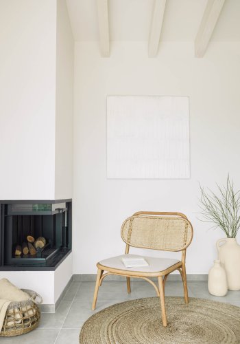 KAVE HOME Doriane lenestol - naturlig rotting, stoff og eik