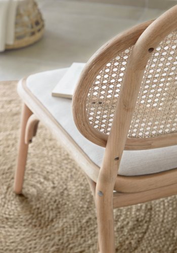 KAVE HOME Doriane lenestol - naturlig rotting, stoff og eik