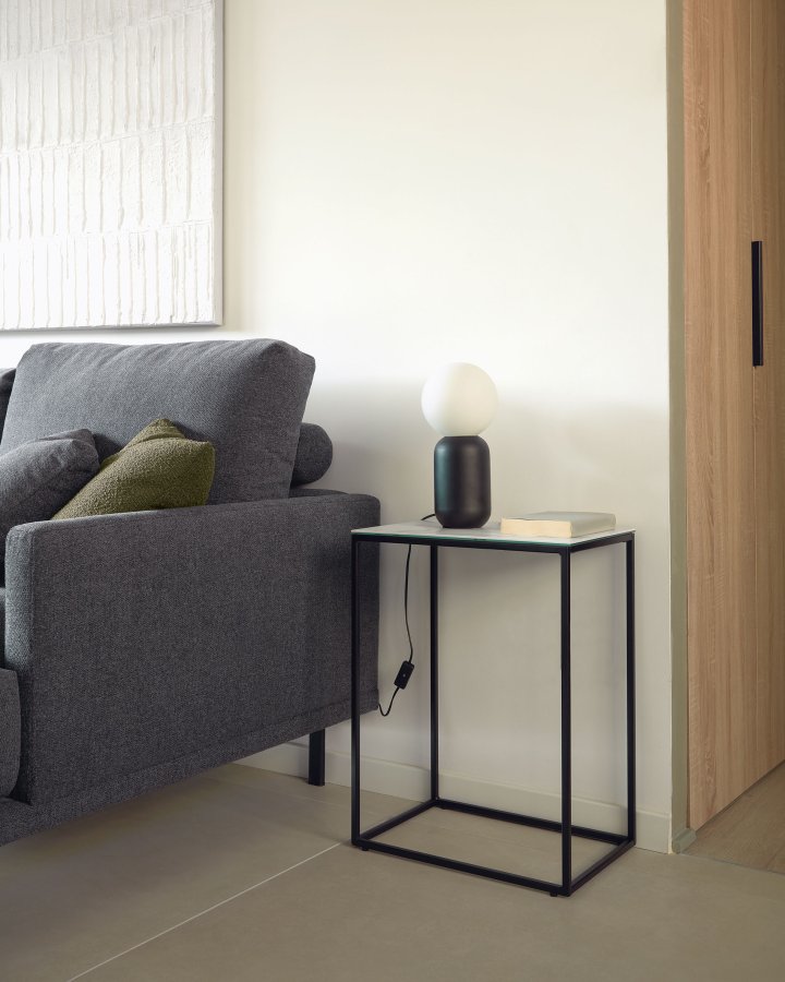 KAVE HOME Rewena sidebord, rektangulrt - hvit Kalos Blanco keramikk og stl (45x30)