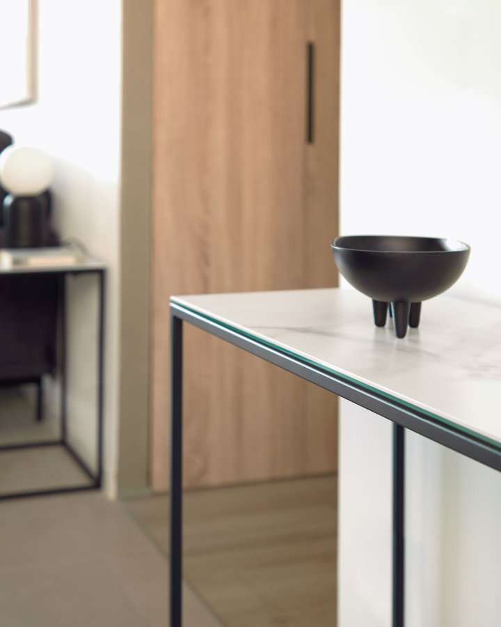 KAVE HOME Rewena konsollbord, rektangulrt - hvit Kalos Blanco keramikk og stativ (110x75)