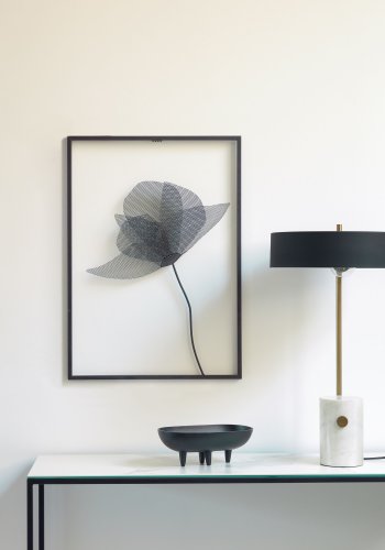 KAVE HOME Phant bordlampe - hvit marmor og svart metall