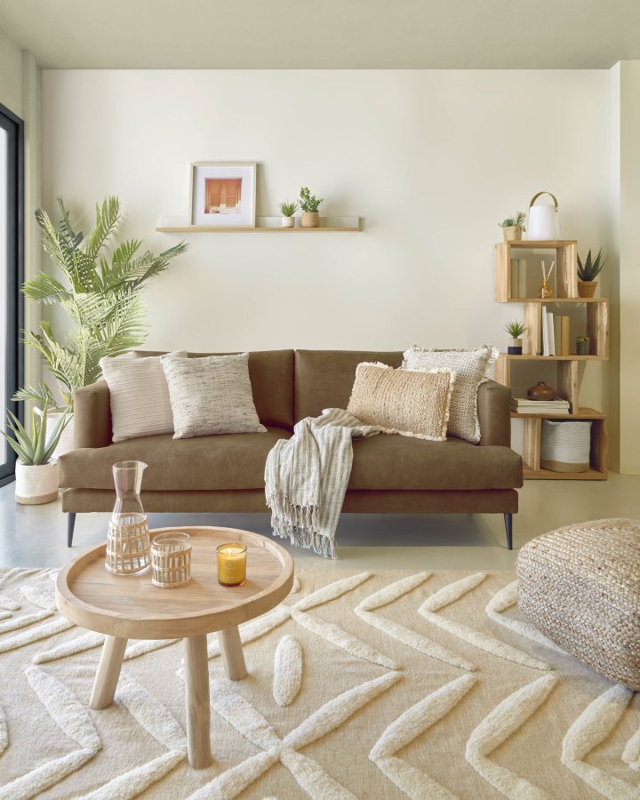 KAVE HOME Glenda rundt salongbord i solid teak,  55 cm