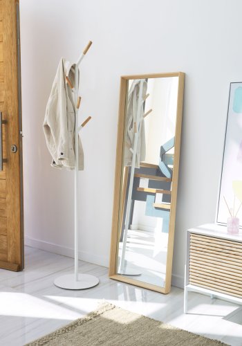 KAVE HOME Bren stumtjener - hvit/naturmetall/tre