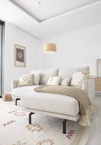 KAVE HOME Galene Soffa, med Vänster Schäslong - Beige tervunna Fibrer och Järn