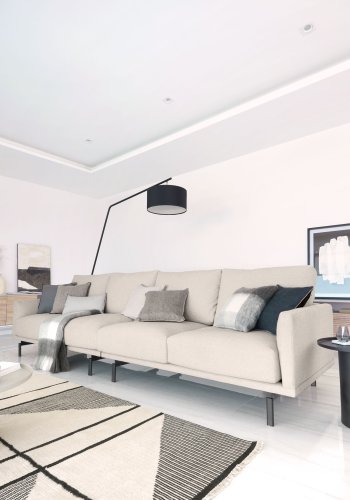 KAVE HOME Galene 4-seters sofa - beige resirkulerte fibre og jern