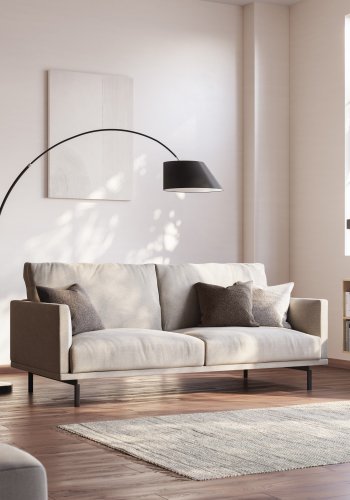 KAVE HOME Galene 3-seters sofa - beige resirkulerte fibre og jern