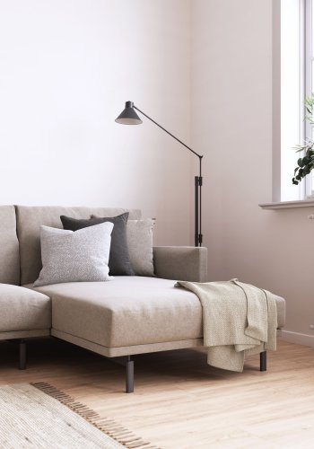 KAVE HOME Galene 4-manns sofa, med hyre sjeselong - beige resirkulerte fibre og jern