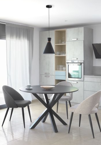 KAVE HOME Mael spisebordstol - beige stoff og sort stl