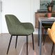 KAVE HOME Konna spisebordstol, med armlener - mrkegrnn kordflyel og sort stl
