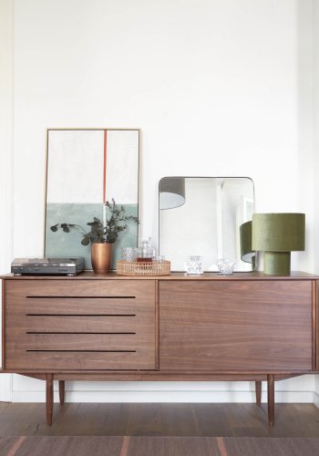 KAVE HOME Malvern-bilde - grnt og hvitt lerret og polystyren (70x50)