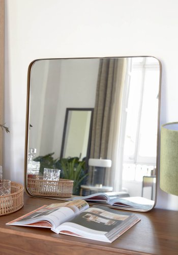 KAVE HOME Marco veggspeil, firkantet - speilglass og gullstl (60x60)