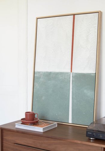 KAVE HOME Malvern-bilde - grnt og hvitt lerret og polystyren (70x50)