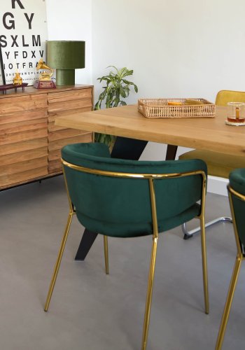 KAVE HOME Koda bord i eikefiner med naturlig finish og stlben med sort finish 160 x 90 cm