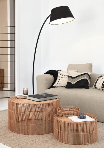 KAVE HOME Elmima salongbord, rundt - naturlig rotting (sett med 2) (66) (55)