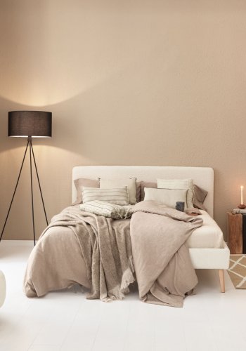 KAVE HOME Lydia trekk til sengeramme - hvitt fleecestoff (160x200)