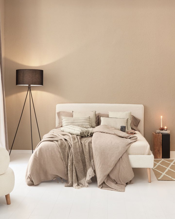 KAVE HOME Lydia trekk til sengeramme - hvitt fleecestoff (160x200)