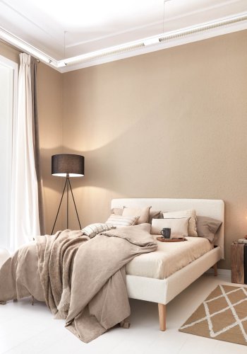 KAVE HOME Lydia trekk til sengeramme - hvitt fleecestoff (160x200)