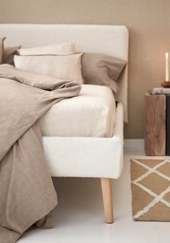 KAVE HOME Lydia trekk til sengeramme - hvitt fleecestoff (160x200)