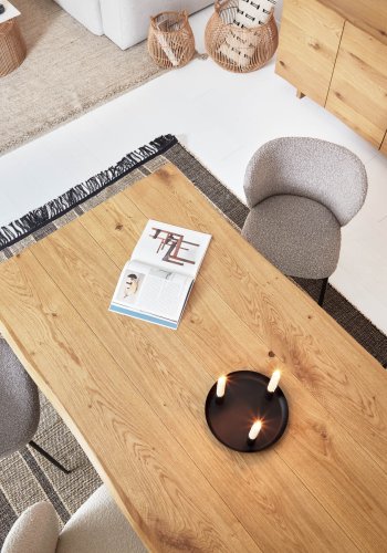 KAVE HOME Lotty spisebord, rektangulrt - naturlig eikefiner og klart glass (160x90)