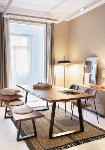 KAVE HOME Brunilda teppe - brun/svart sjgress/ull/bomull (160x230)