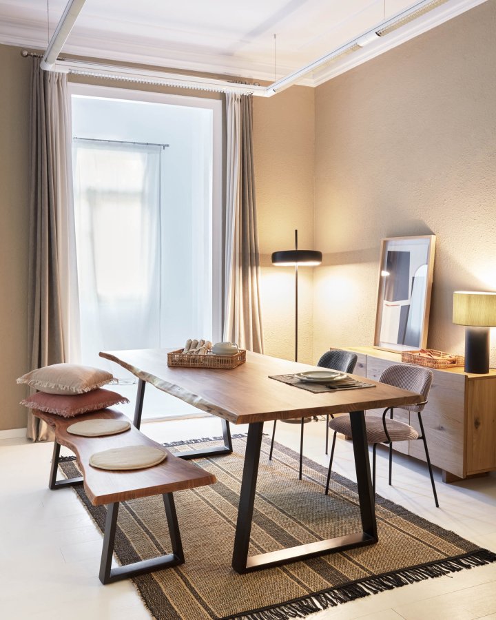 KAVE HOME Brunilda teppe - brun/svart sjgress/ull/bomull (160x230)