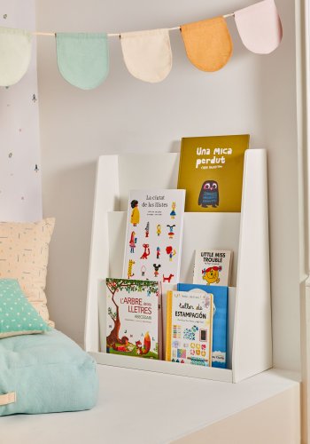 KAVE HOME Adiventina barnebokhylle, rektangulr - hvit MDF (59,5x23)