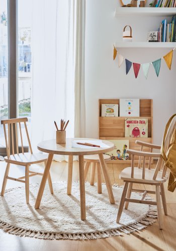 KAVE HOME runt Orwen teppe - hvit bomull (100)