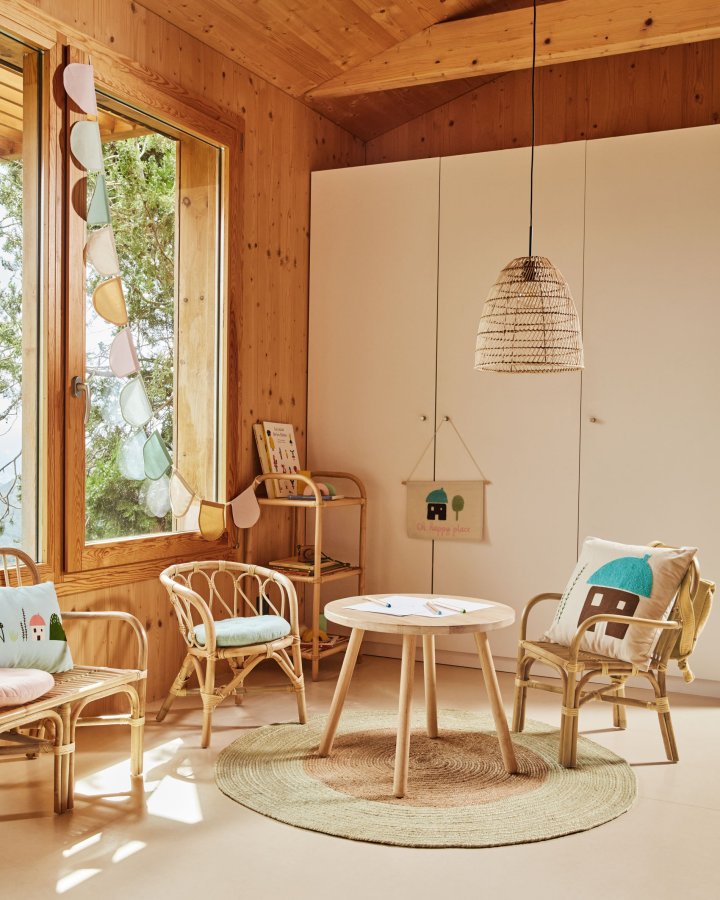 KAVE HOME Lumila barnestol, med armlener - naturrotting